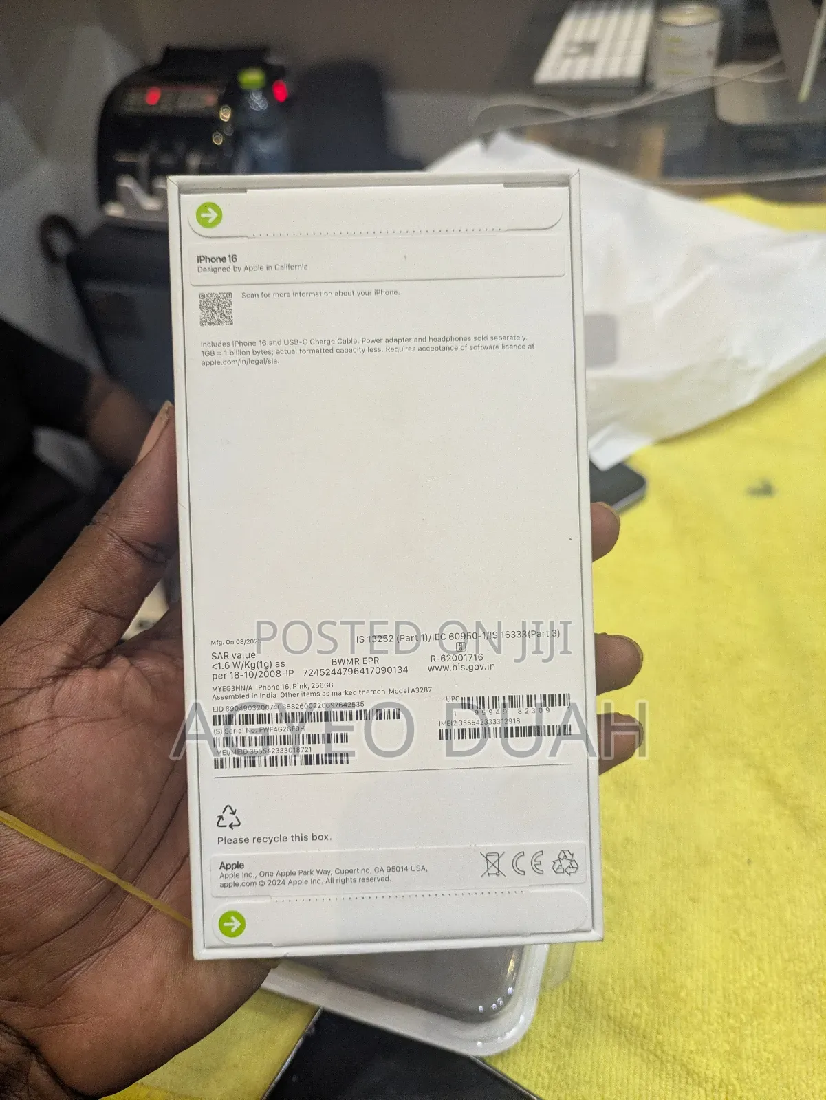 New Apple iPhone 16 256 GB Pink
