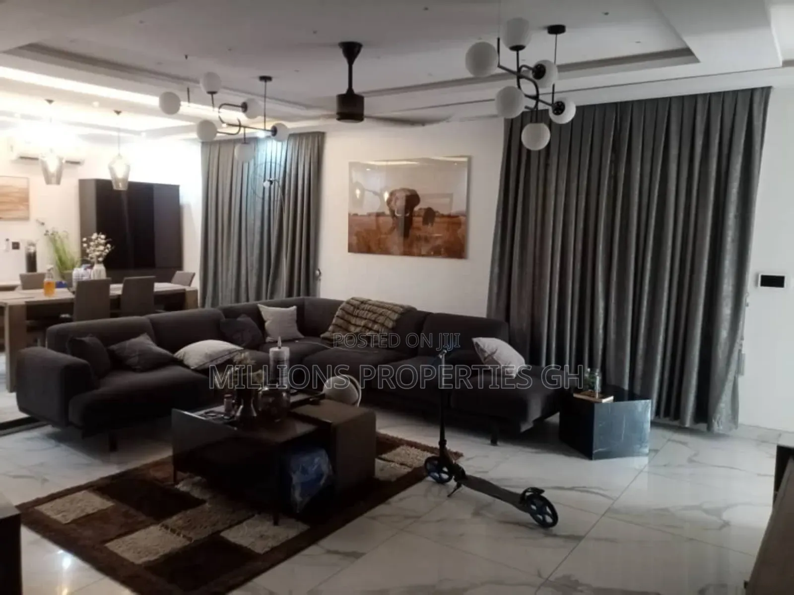 Furnished 3bdrm House in Millions Properties, Kumasi Metropolitan