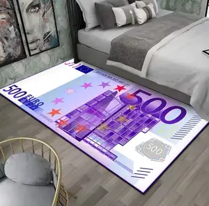 Creative Banknote Pattern Area Rug Bedroom Dollar Pound Euro