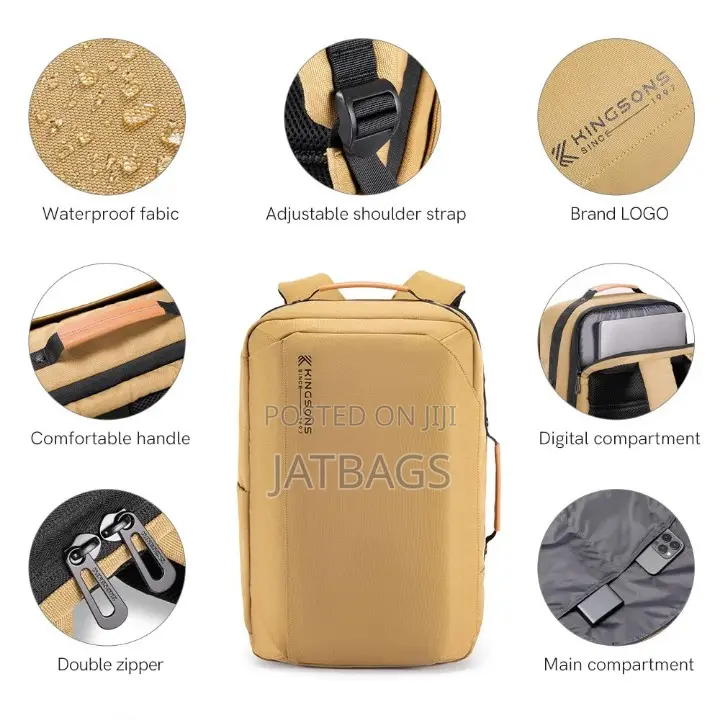 Top-Notch Khaki Waterproof Laptop Backpack (Free Delivery)