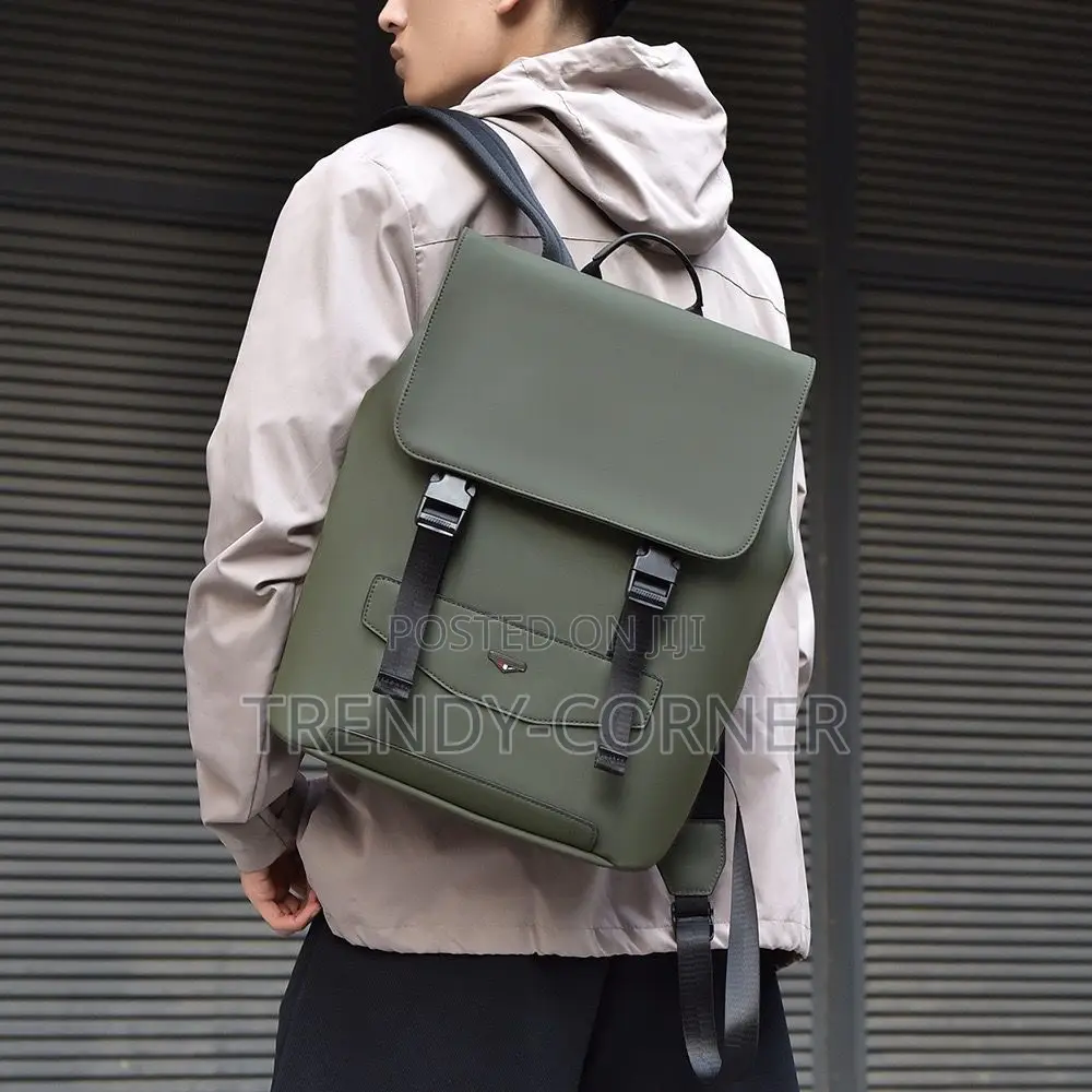Leather-Trimmed Canvas Backpacks