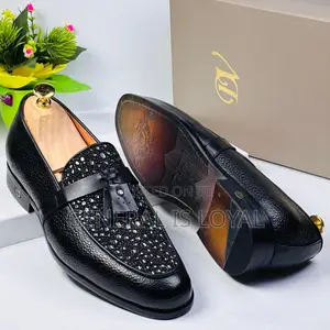 Dino Verratti Men's Black Leather Tassel Loafers