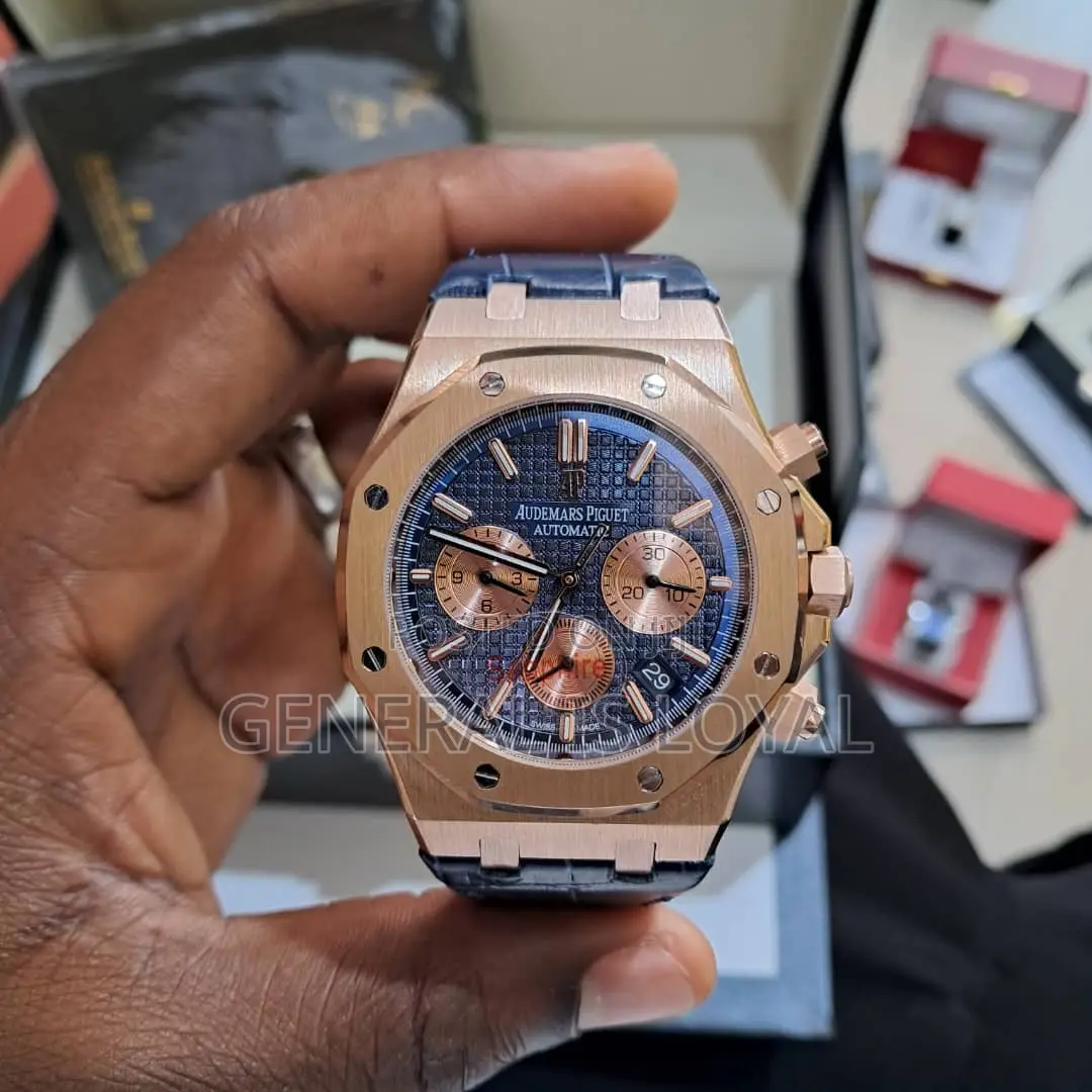 Audemars Piguet Royal Oak Sapphire Chronograph Rose Gold Leather Strap