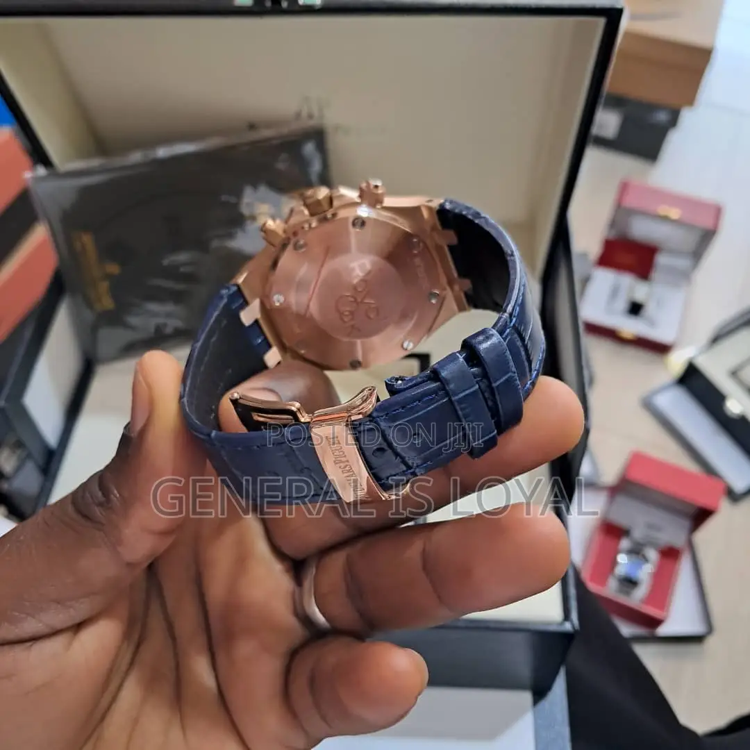 Audemars Piguet Royal Oak Sapphire Chronograph Rose Gold Leather Strap