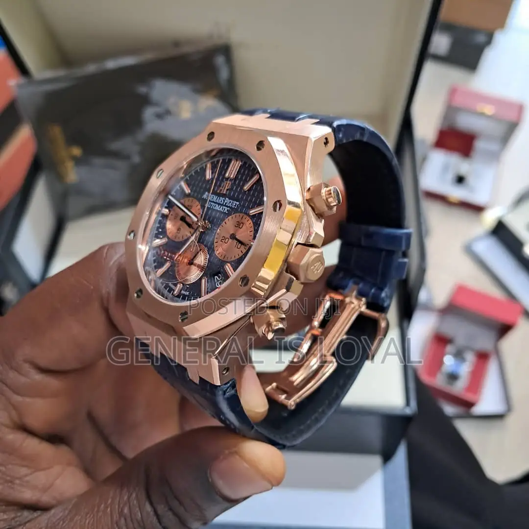 Audemars Piguet Royal Oak Sapphire Chronograph Rose Gold Leather Strap