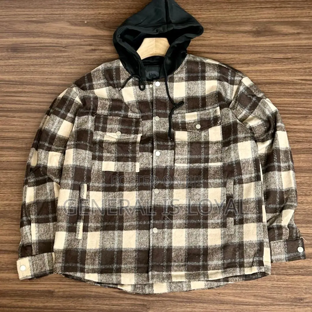 Sherpa-lined Plaid Shirt Jacket