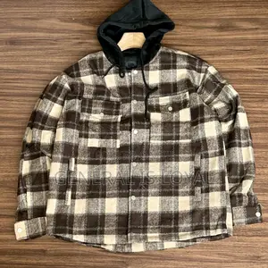 Sherpa-lined Plaid Shirt Jacket