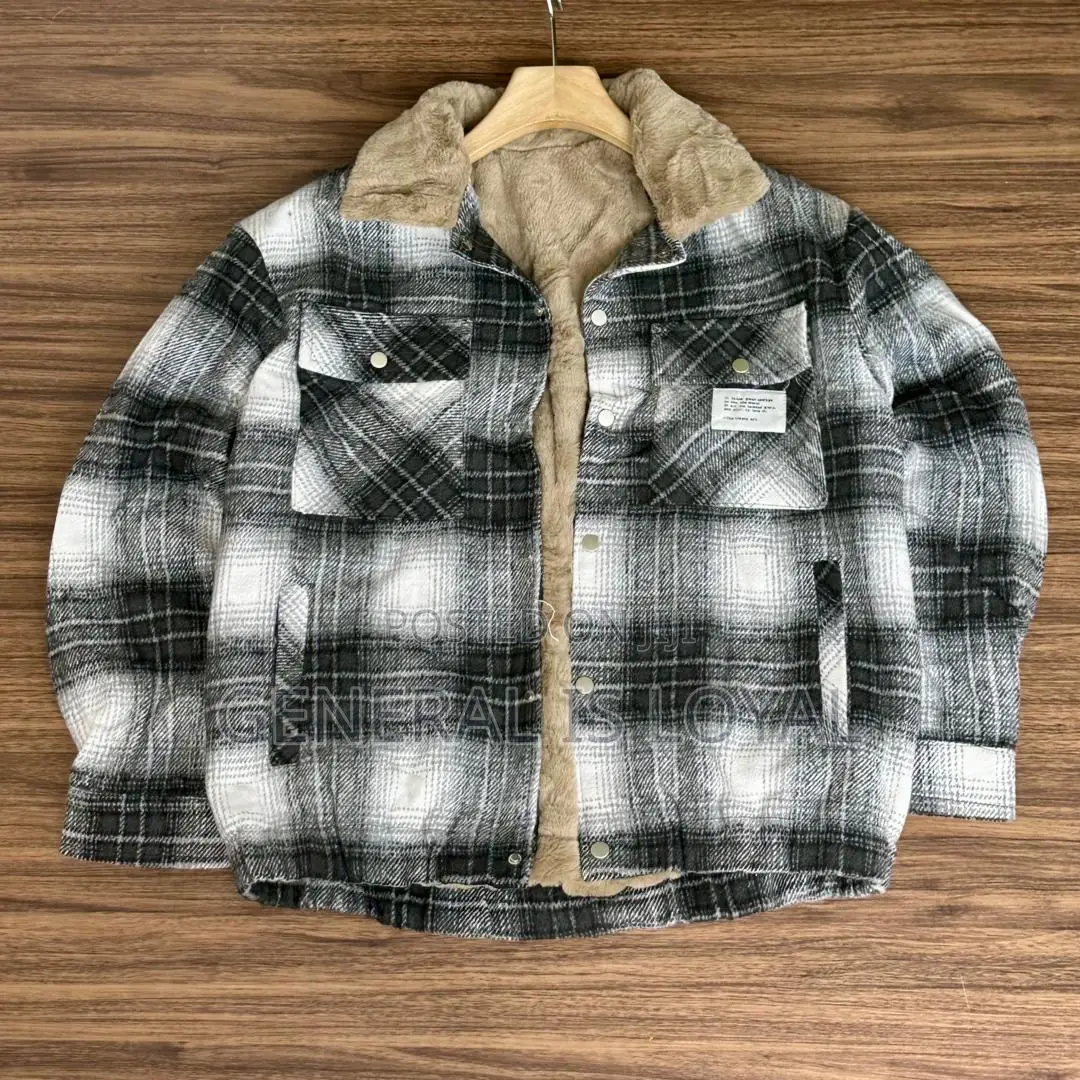 Sherpa-lined Plaid Shirt Jacket