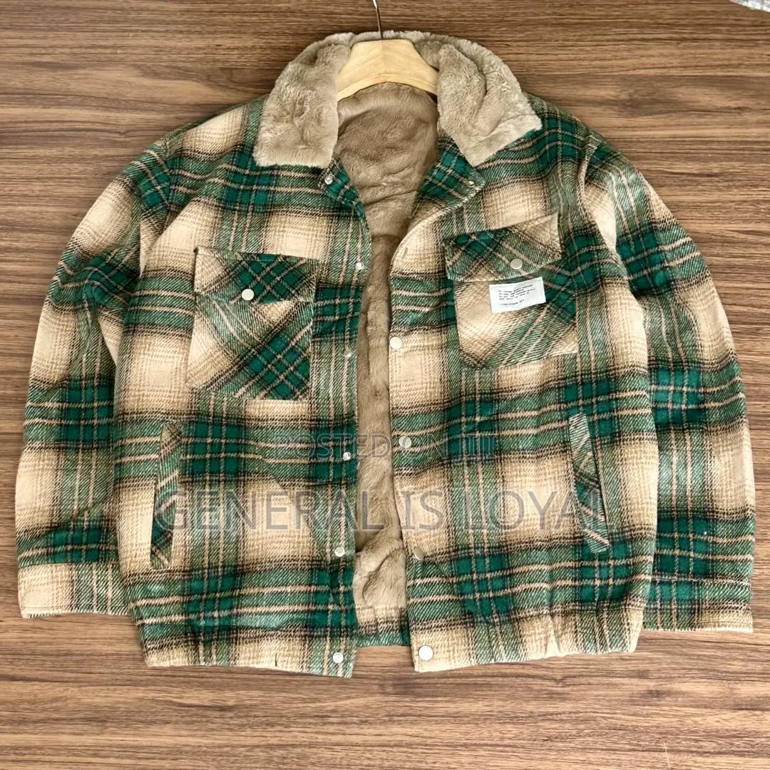 Sherpa-lined Plaid Shirt Jacket
