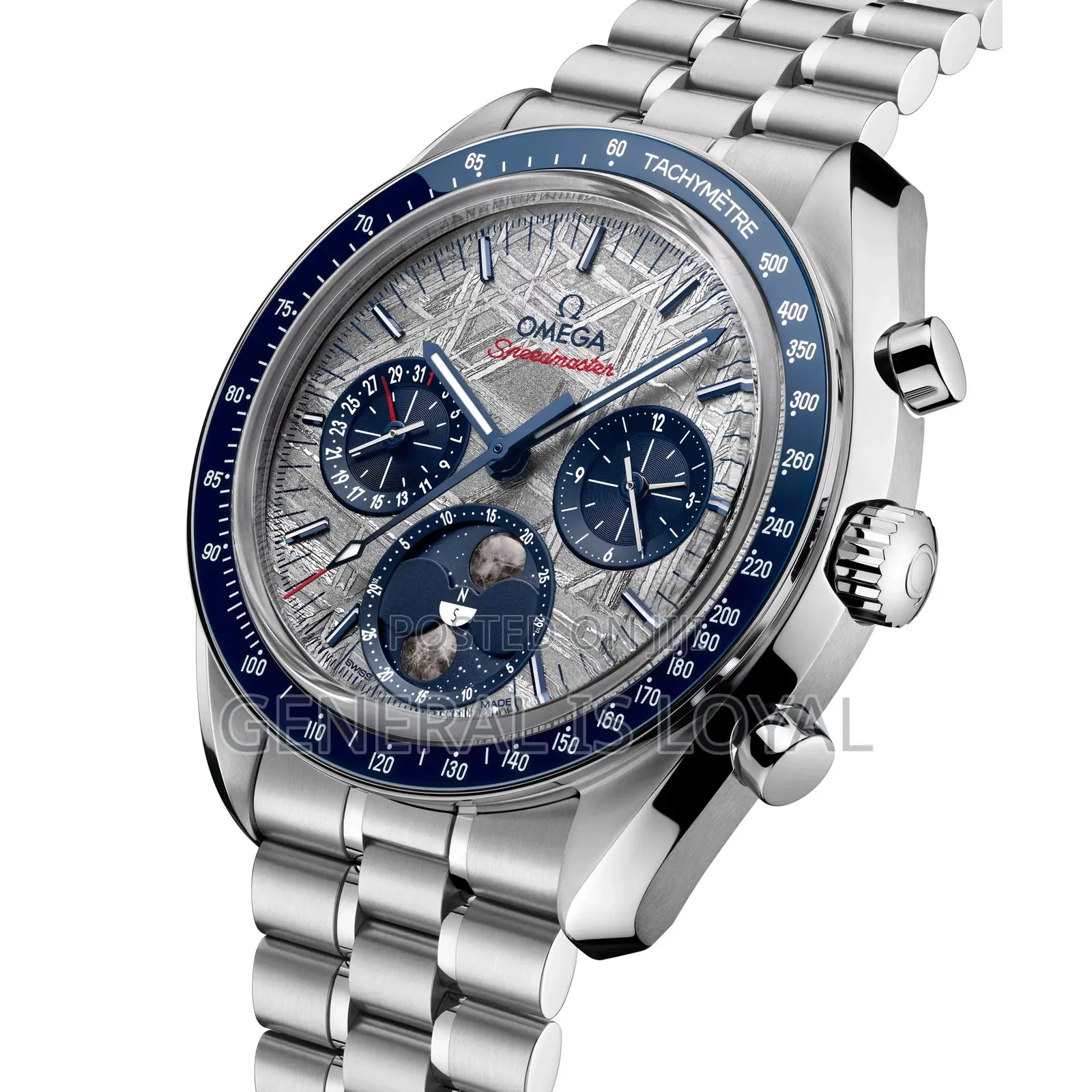Omega Speedmaster Automatic Moonphase Silver Chronograph 43 Mm Watch