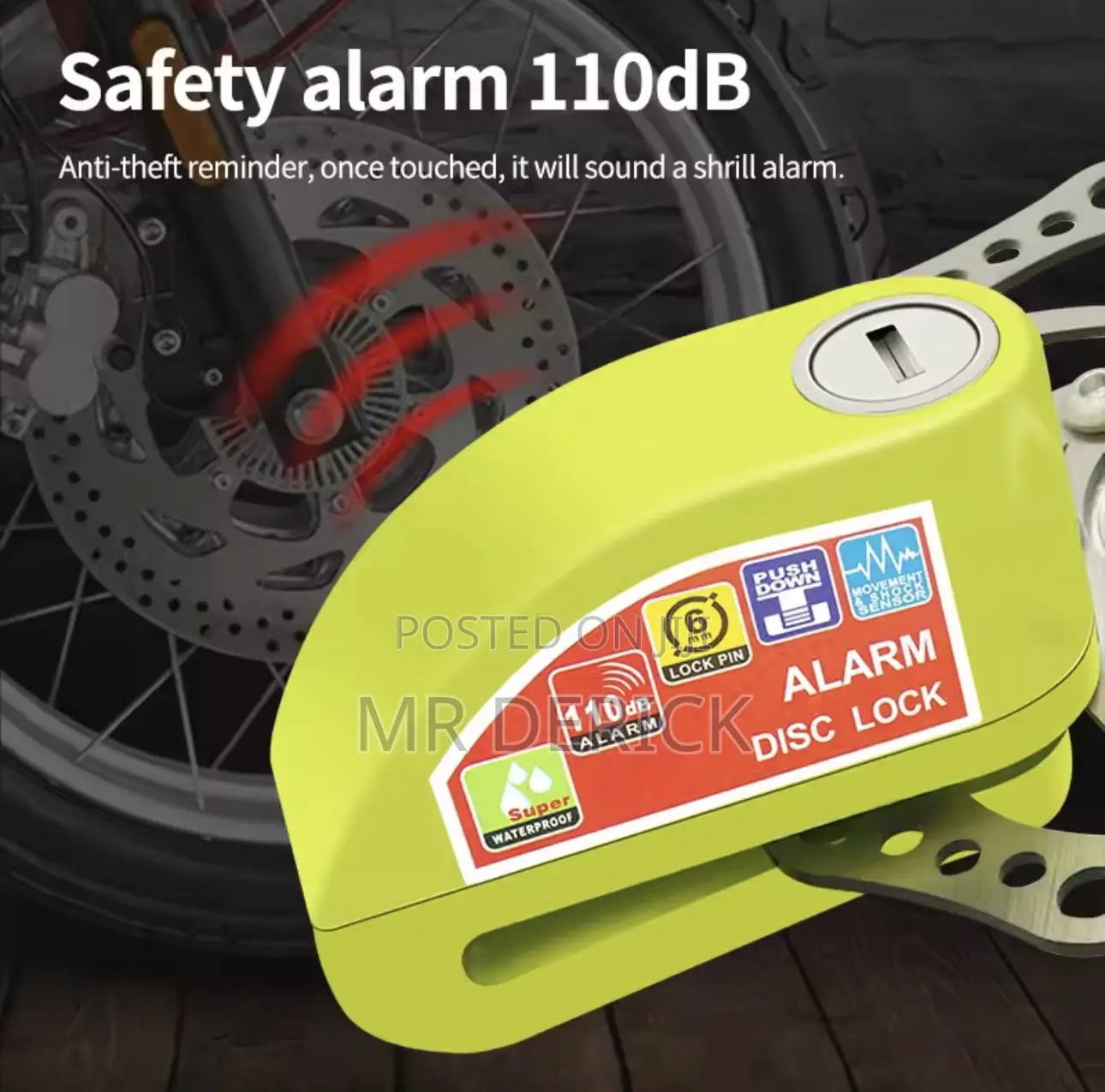 Alarm Disc Lock for Motorcycles or Motorbikes
