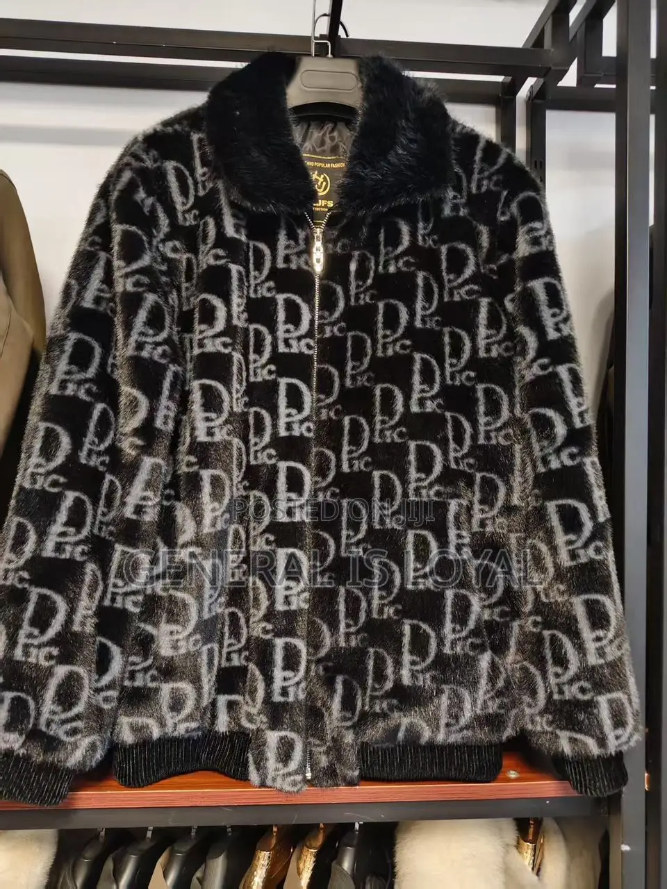 Faux Fur Wave Pattern Jacket
