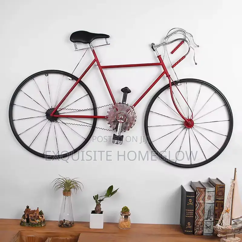 Vintage Metal Bicycle Wall Art With Added String Lights in Stock