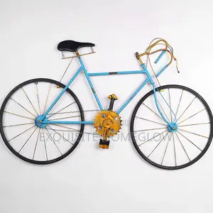 Vintange-Style Metal Bicycle Wall Art Piece With Added String Lights