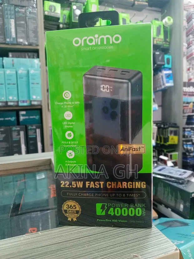 Oraimo 22.5w Fast Charging Power Bank 40000 Mah