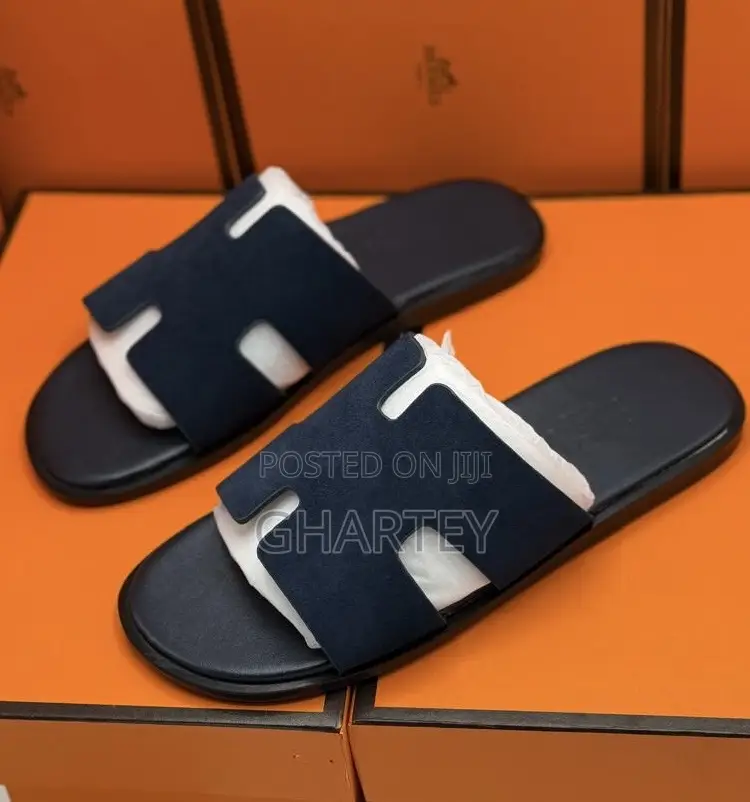 Hermes Quality Men’S Slippers - Navy Blue