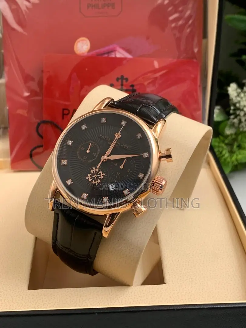 Patek Leather Watch (Chronograph)