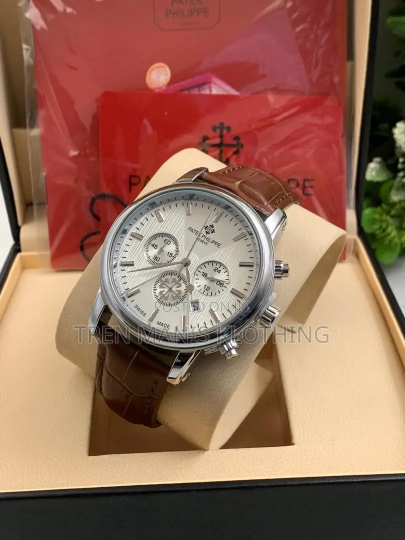 Patek Leather Watch (Chronograph)