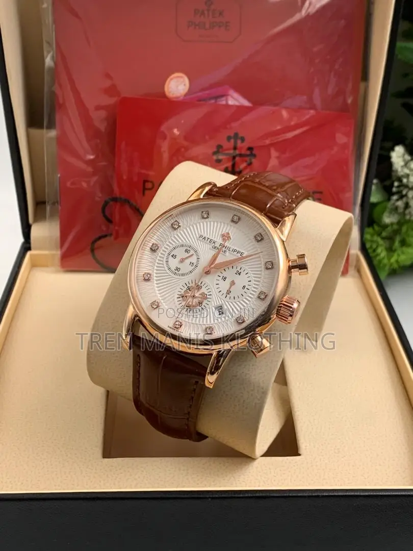 Patek Leather Watch (Chronograph)