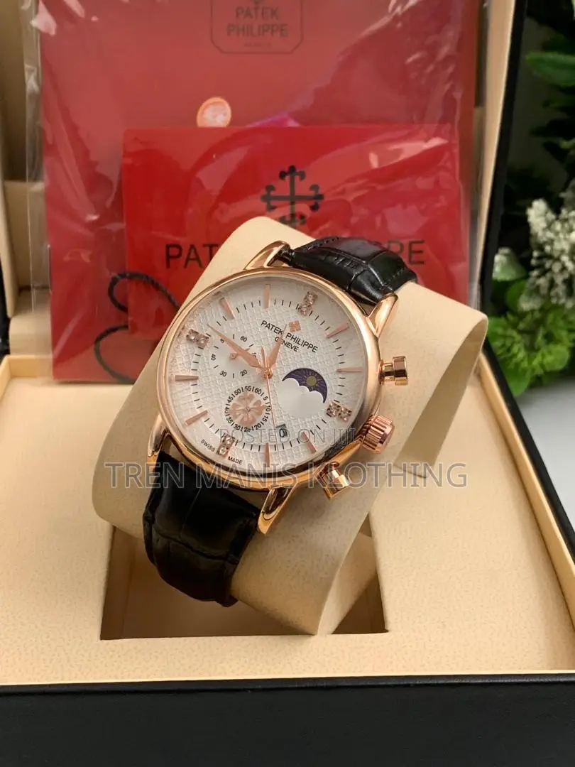 Patek Leather Watch (Chronograph)