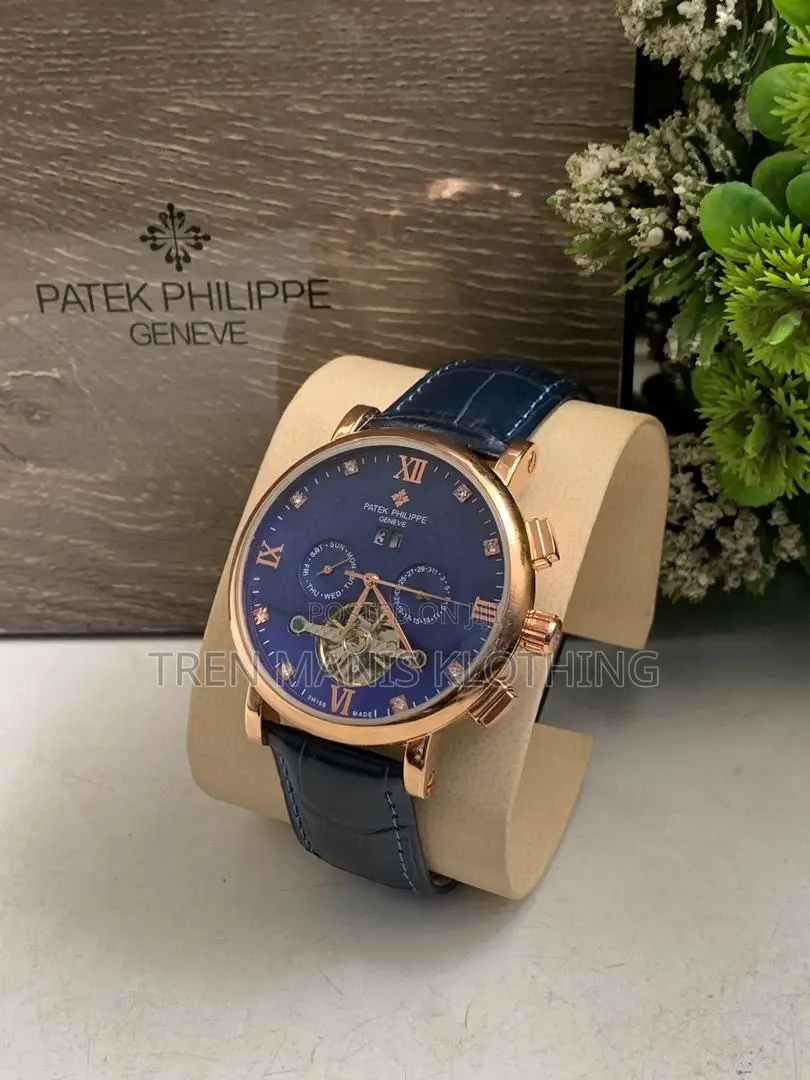 Original Patek Engine Watch (Automatic) Black Leather