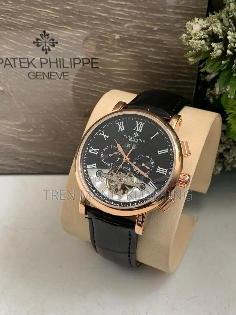 Original Patek Engine Watch (Automatic) Black Lather