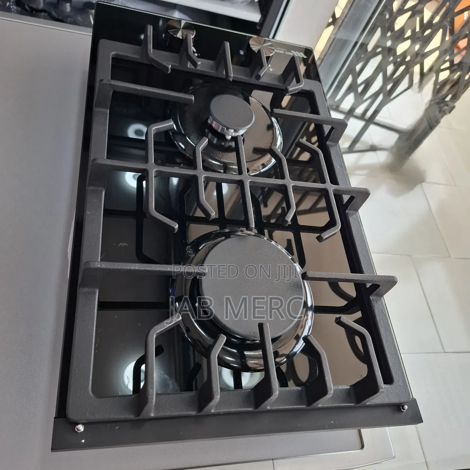 30cm Gas Hob 2 Burners Automatic Ignition Glass Top