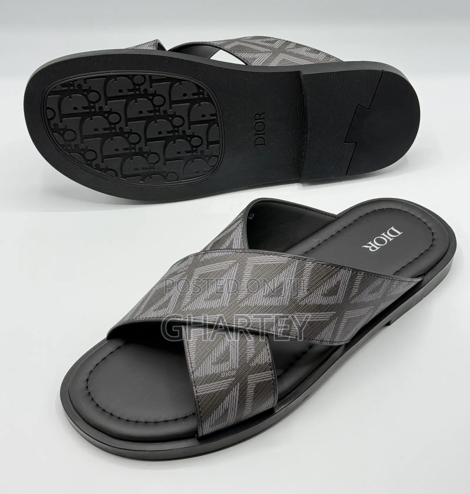Dior Canvas Upper Crossed Men’S Sandals