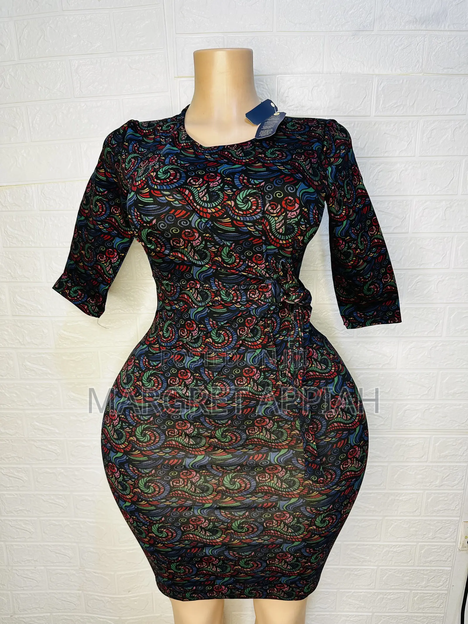 Side Wrap Tie Fitted Dress