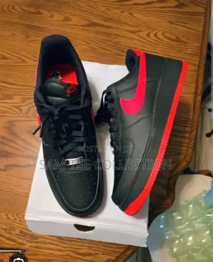 Nike Air Force 1 Low Black and Red Bottom