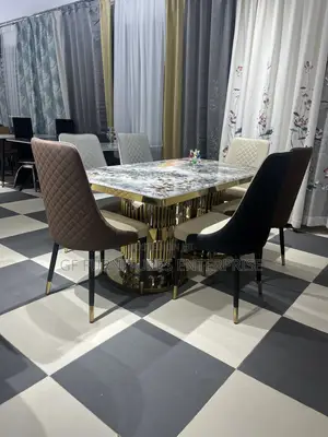 6 Chairs Marble Dining Set