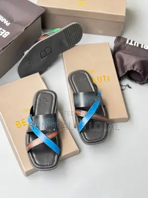 Berluti Icaria Mix Colors Men’S Leather Slippers/Sandals