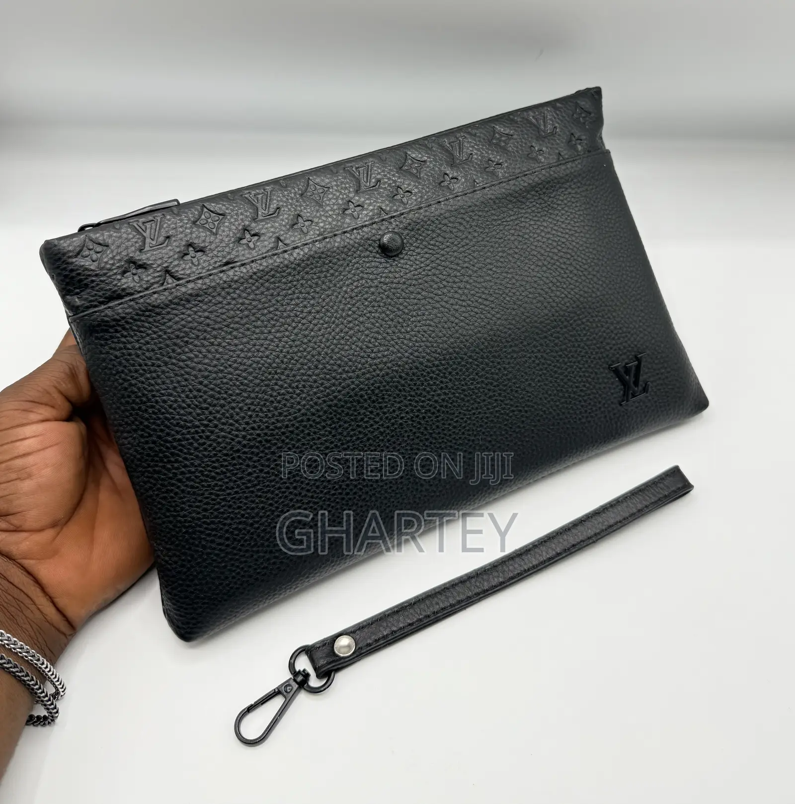 Premium Leather Clutch Bag – Black