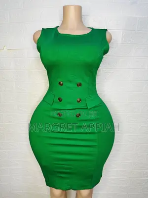 Sleeveless Button Front Bodycon Dress