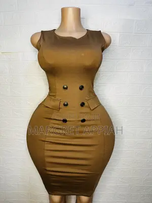 Sleeveless Button Front Bodycon Dress