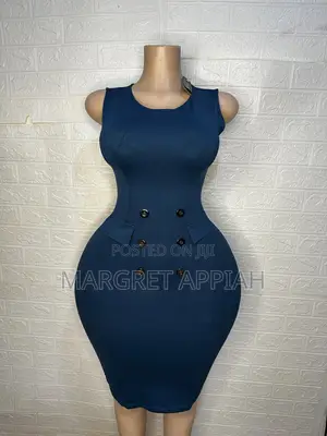 Sleeveless Button Front Bodycon Dress