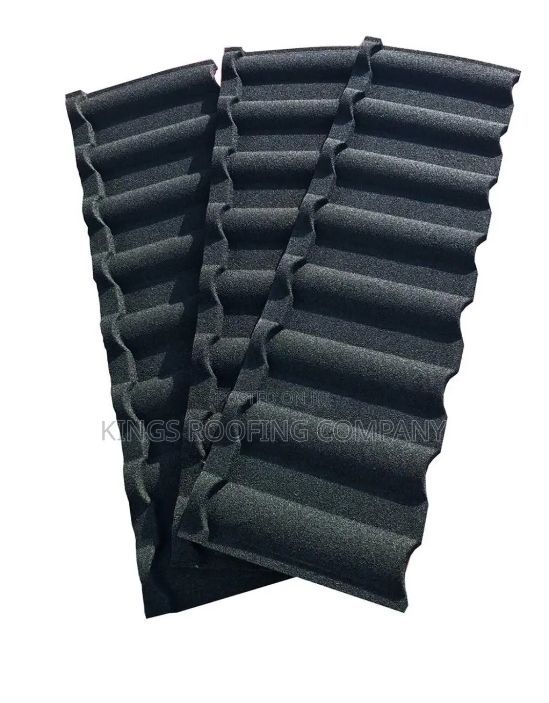 Three Black Milano Euro Roofing Tiles