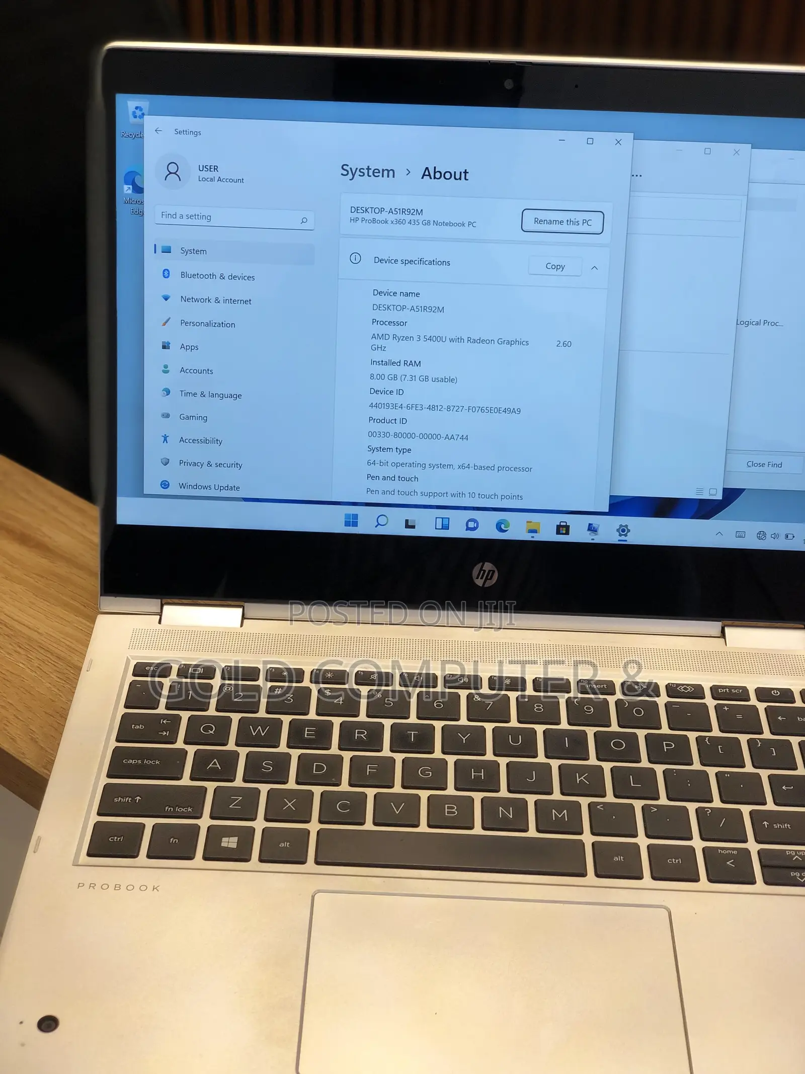 Laptop HP ProBook X360 435 G8 8GB AMD Ryzen 3 SSD 256GB