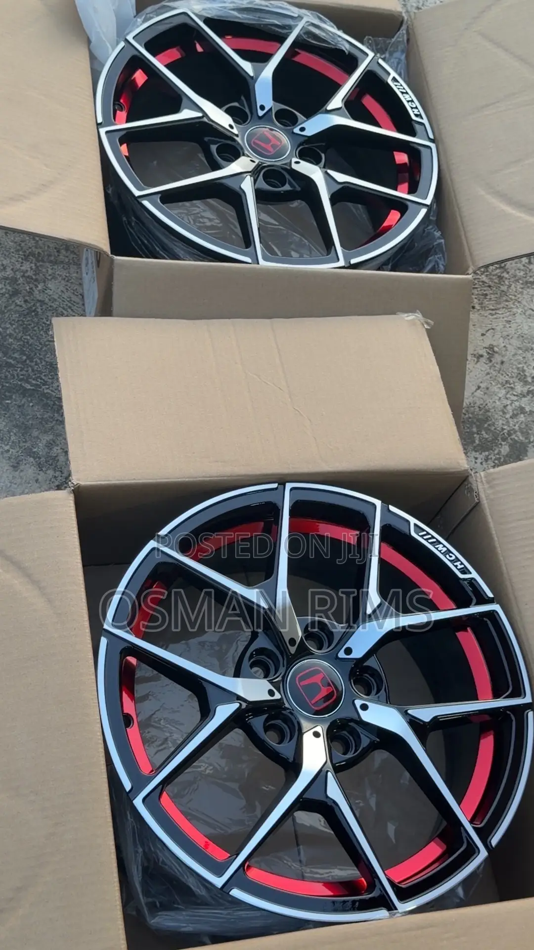 Honda Alloy Rims Red and Black