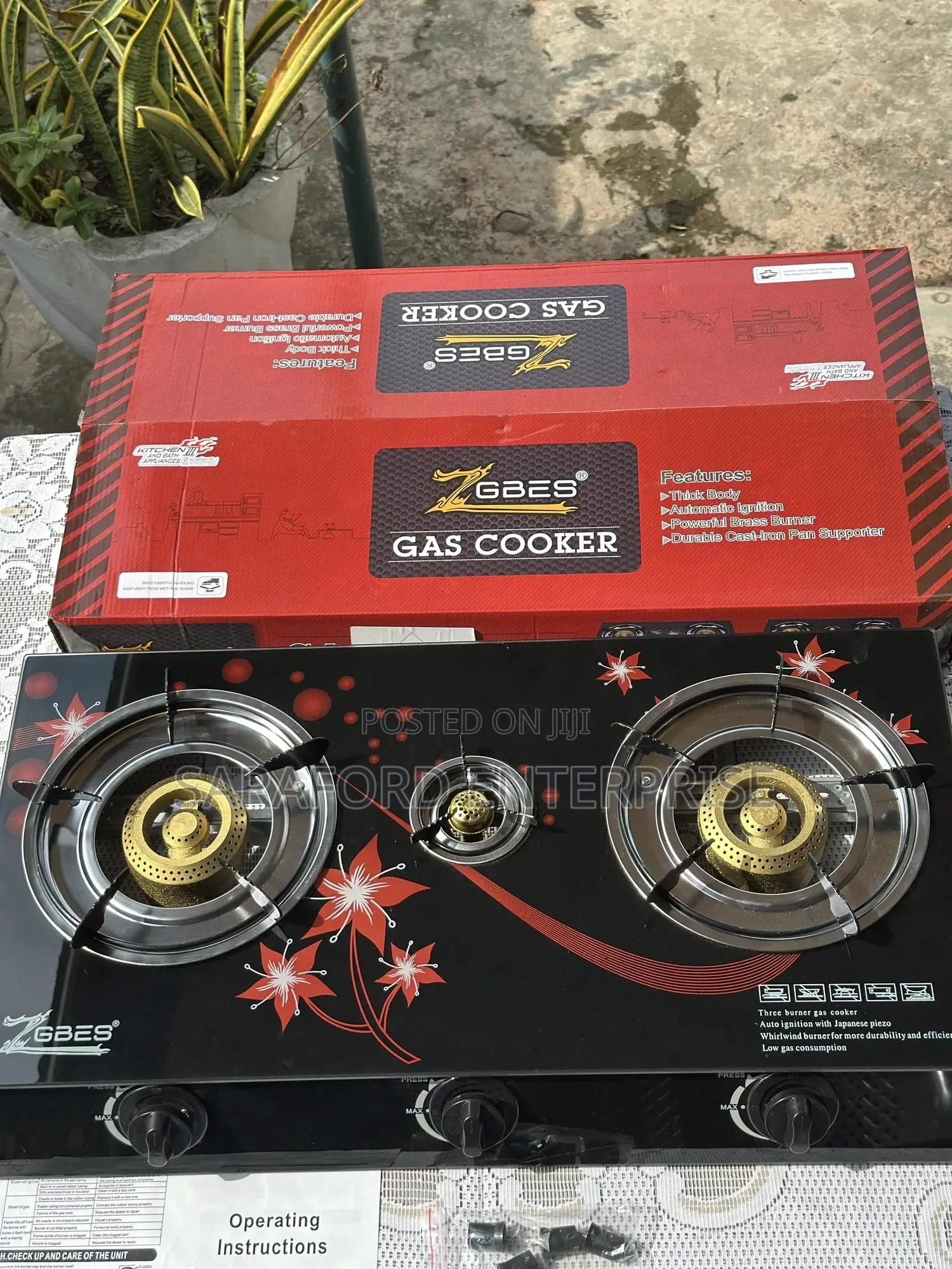 3 Burner Gas Stove(Glass Top)