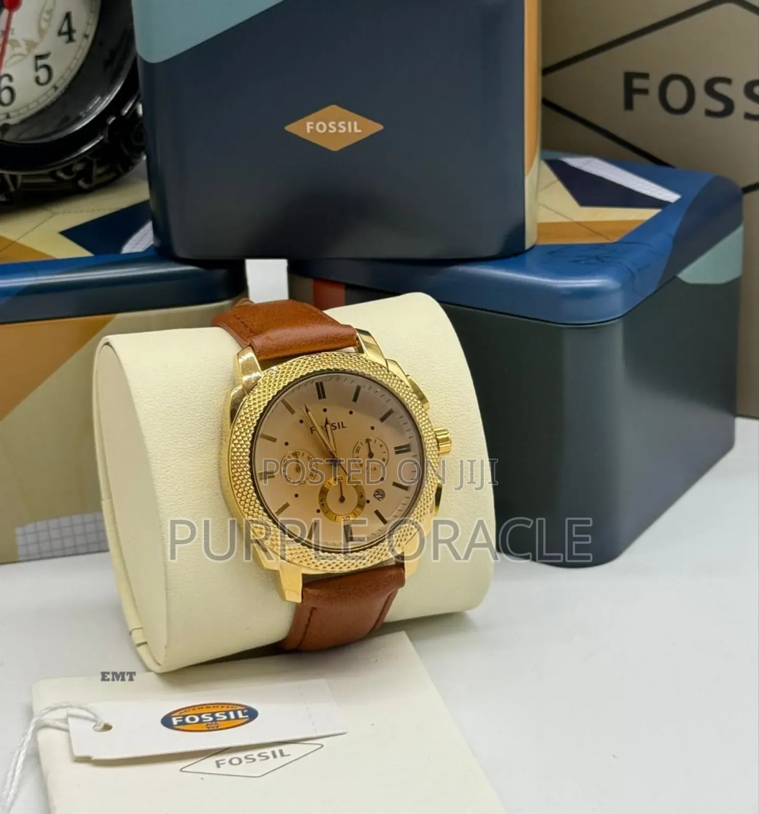 Fossil Chronograph Men's Watch With a Gold-Tone Case and Brown