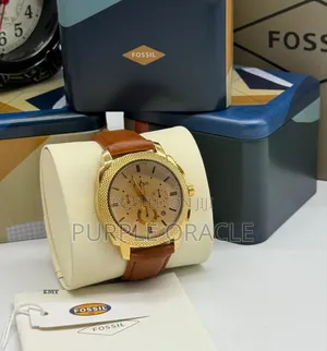 Fossil Chronograph Men's Watch With a Gold-Tone Case and Brown