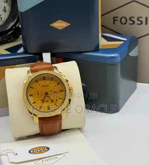 Fossil Chronograph Men's Watch With a Gold-Tone Case and Brown