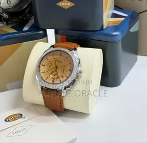 Fossil Chronograph Men's Watch With a Gold-Tone Case and Brown