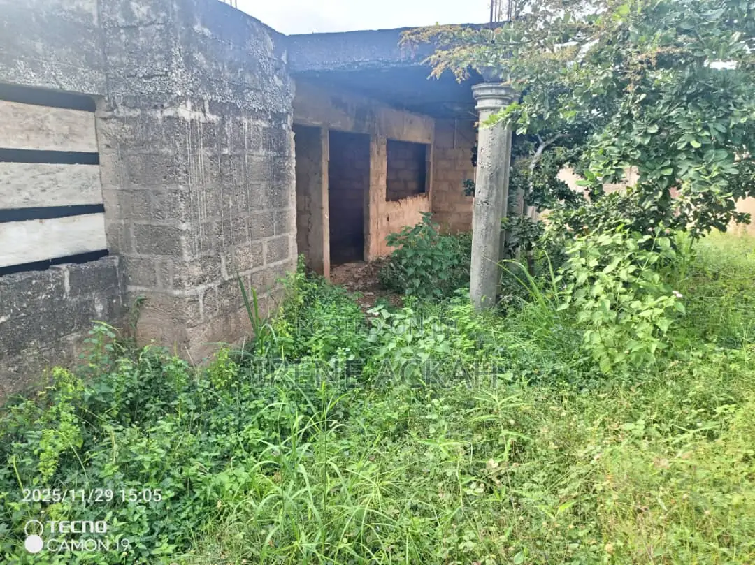 70×100 Titled Land With An Incompleted Building For Sale At Oyarifa