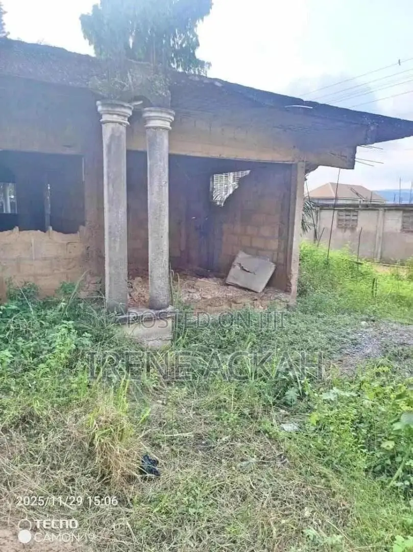 70×100 Titled Land With An Incompleted Building For Sale At Oyarifa