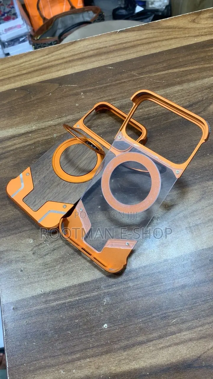Metal and Wood Pattern Case for iPhone 17 Pro Max With Kickstand