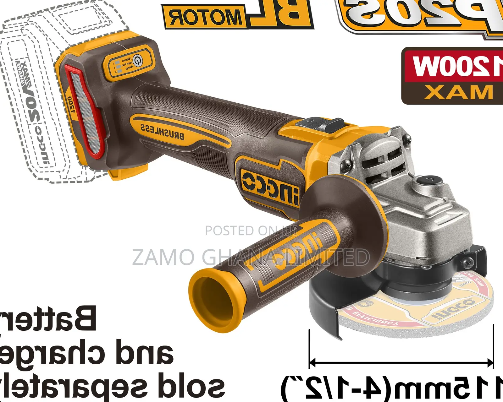 Cordless Angle Grinder - Cagli221153