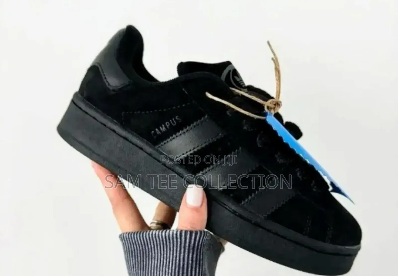 Original Adidas Campus All Black/ Black and White