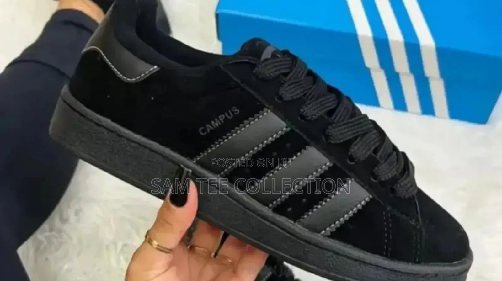 Original Adidas Campus All Black/ Black and White